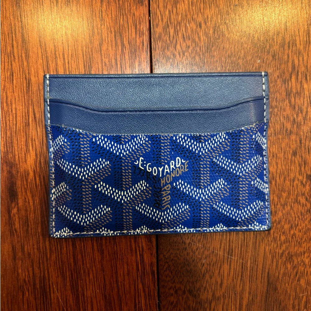 Goyard Navy and White Card Holder